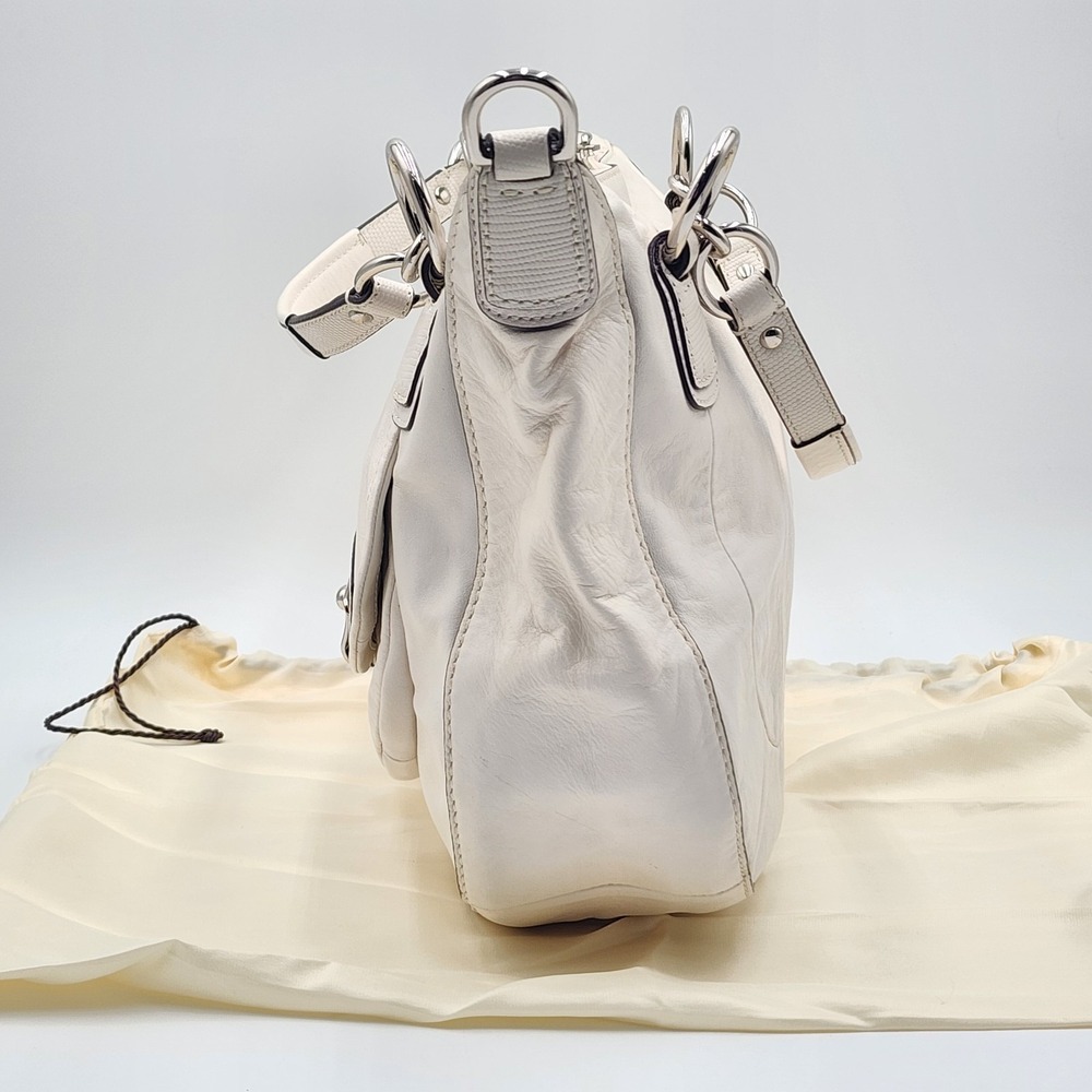 Coach Kristin Round Satchel White Nappa Leather Crossbody Strap Dustbag 19295 - Picture 5 of 16